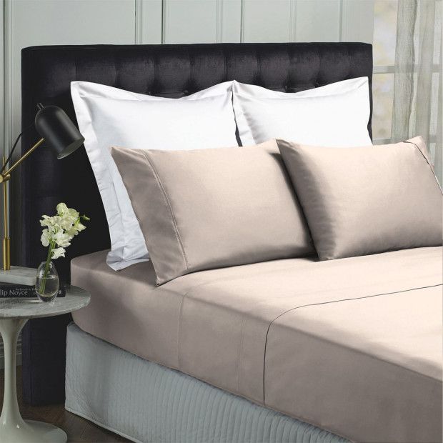 1000TC Bamboo Sheets Pillowcases Set - King - Dove