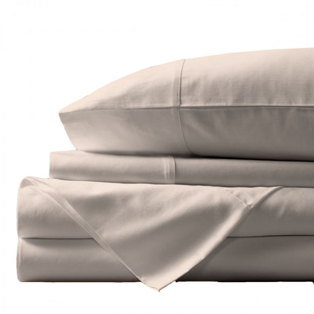 1000TC Bamboo Sheets Pillowcases Set - King - Dove Image 3
