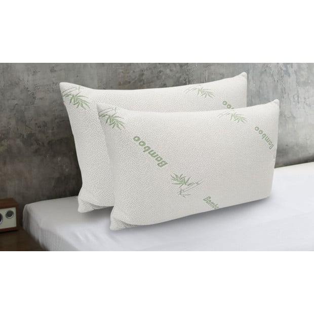 Memory Foam Pillow Bamboo Covered Ultra Soft Hypoallergenic Image 3