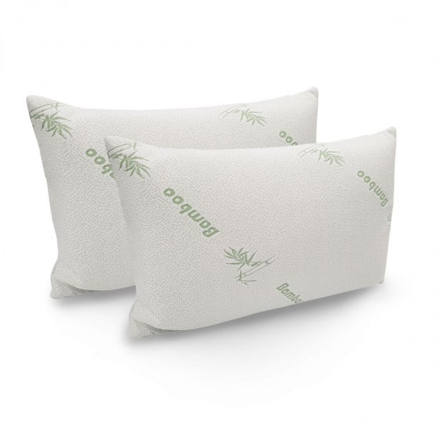 Memory Foam Pillow Bamboo Covered Ultra Soft Hypoallergenic Image 5