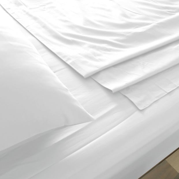 1000TC Hotel Grade Bamboo Cotton Sheets Set Double - White Image 2