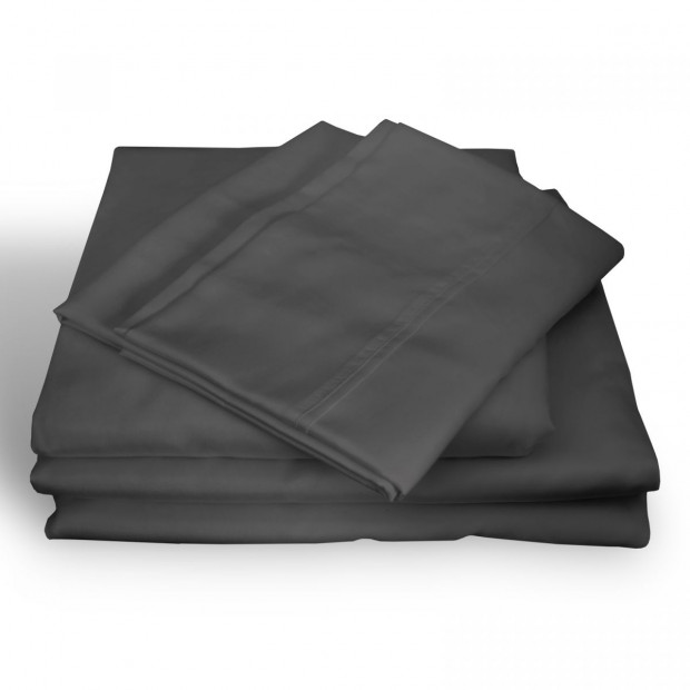 1000TC Hotel Grade Bamboo Cotton Sheets Set Double - Pewter Image 6