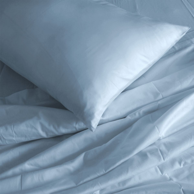 1000TC Hotel Grade Bamboo Cotton Sheets Set Double Blue Fog Image 3