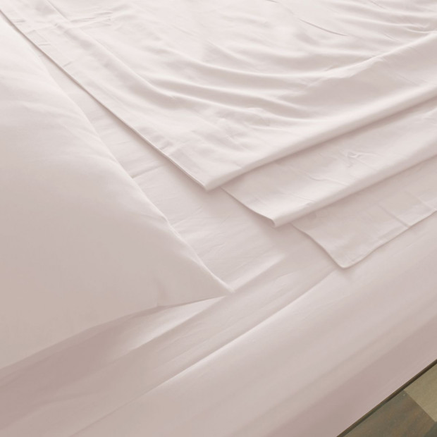 1000TC Hotel Grade Bamboo Cotton Sheets Pillowcases Set Double - Blush Image 2
