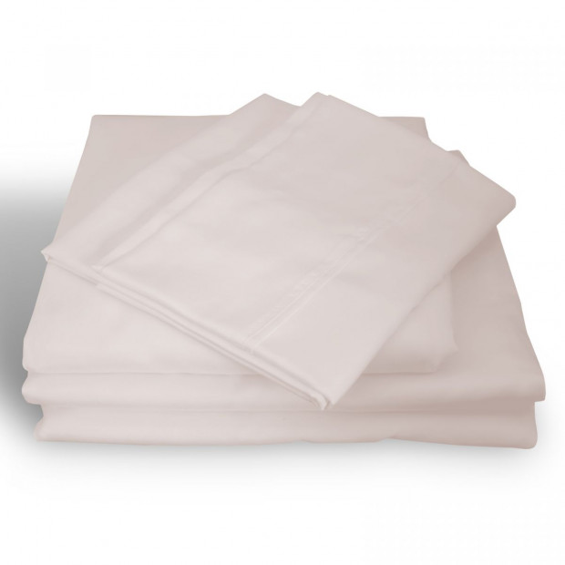 1000TC Hotel Grade Bamboo Cotton Sheets Pillowcases Set Double - Blush Image 6