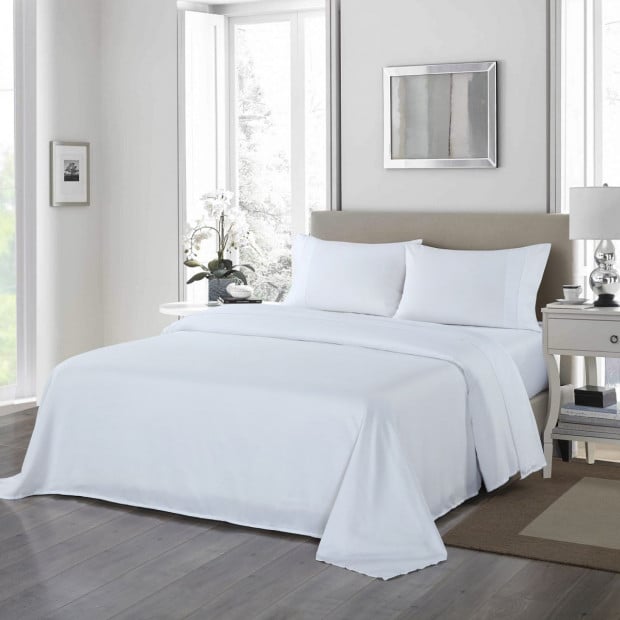 1200 Thread Count Sheet Set 4 Piece Ultra Soft King - White