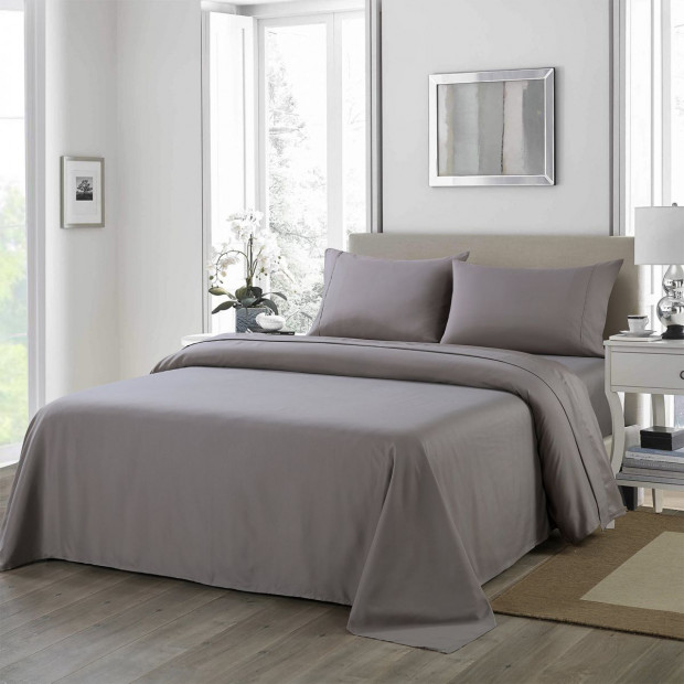1200 Thread Count Sheet Set 4 Piece Ultra Soft King - Grey