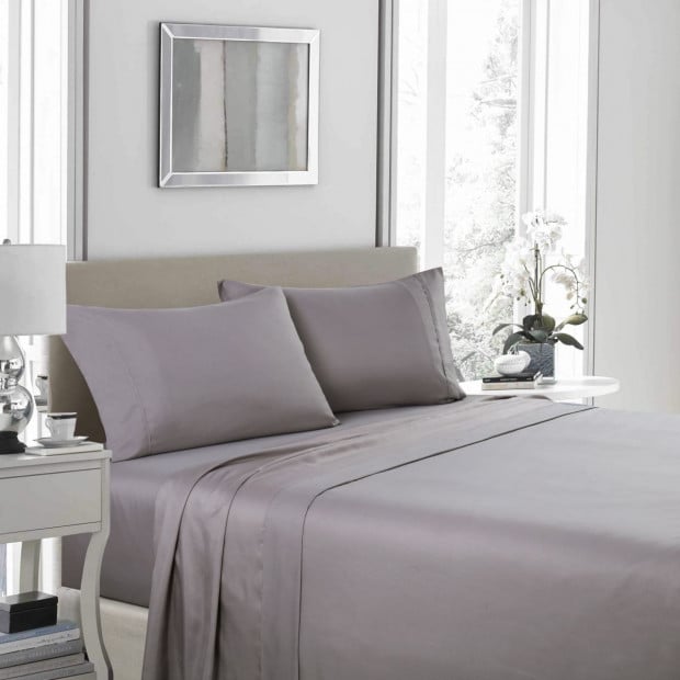 1200 Thread Count Sheet Set 4 Piece Ultra Soft King - Grey Image 2