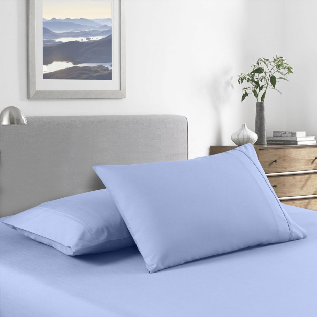 2000 Thread Count Bamboo Cooling Sheet Double Light Blue Image 2
