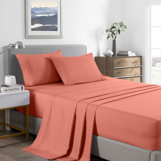 2000 Thread Count Bamboo Cooling Sheet Set Double Peach