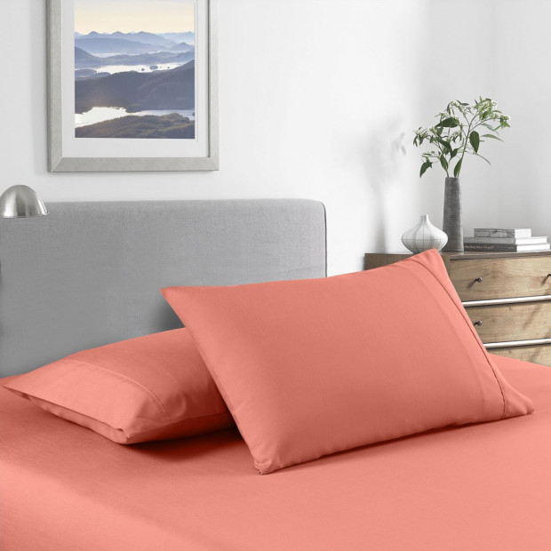 2000 Thread Count Bamboo Cooling Sheet Set Double Peach Image 2