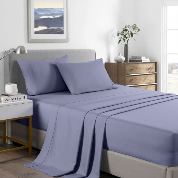 2000 Thread Count Bamboo Cooling Sheet Queen Lilac Grey