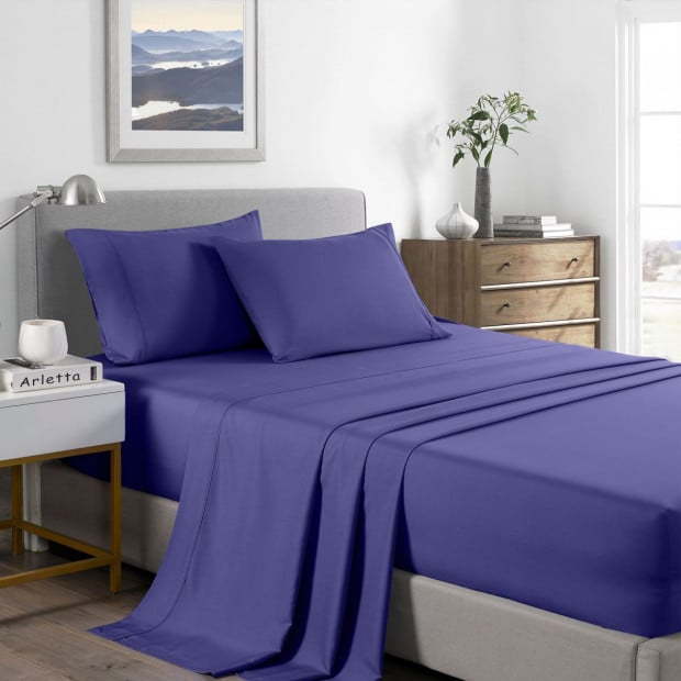 2000 Thread Count Bamboo Cooling Sheet Queen Royal Blue