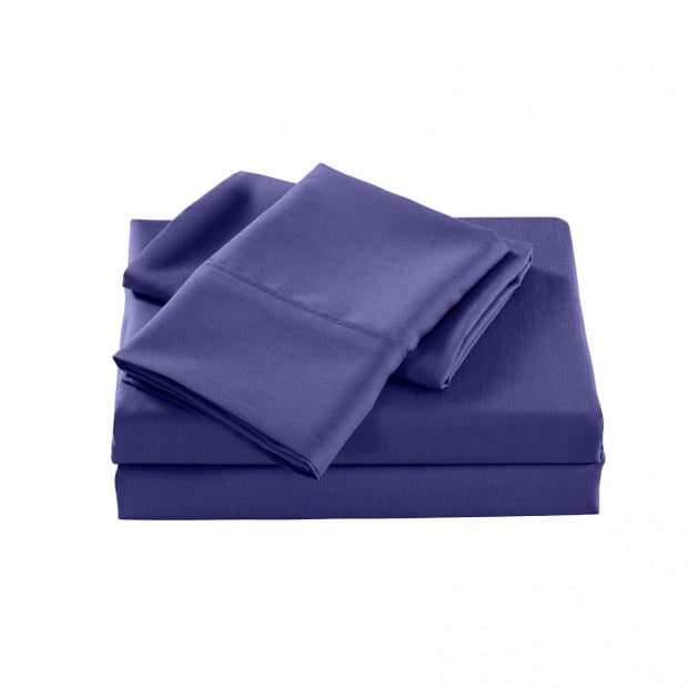 2000 Thread Count Bamboo Cooling Sheet Queen Royal Blue Image 3