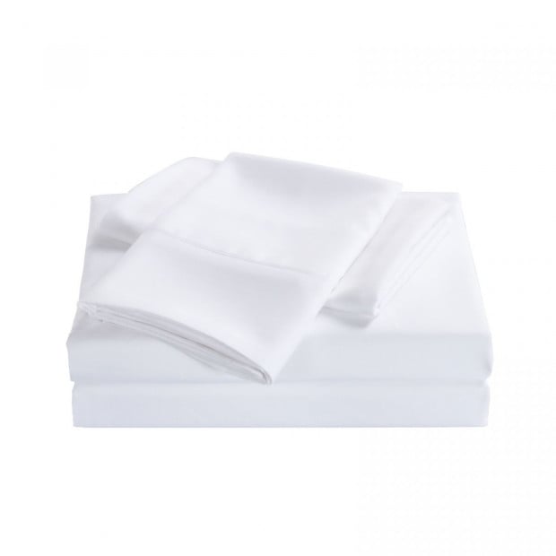 2000 Thread Count Bamboo Cooling Sheet King Single White Image 3