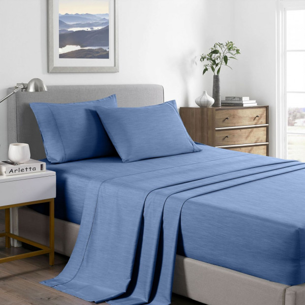 2000 Thread Count Bamboo Cooling Sheet King Single Denim