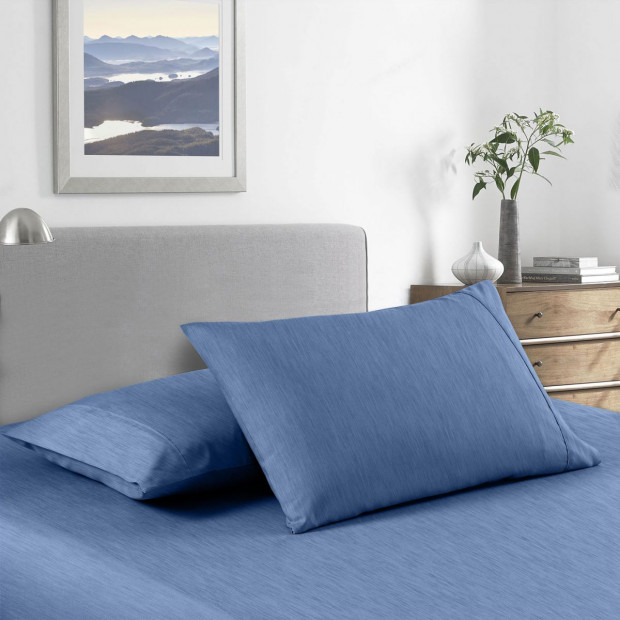 2000 Thread Count Bamboo Cooling Sheet King Single Denim Image 2