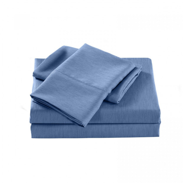 2000 Thread Count Bamboo Cooling Sheet King Single Denim Image 3