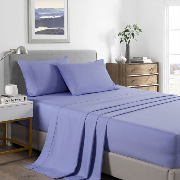 2000 Thread Count Bamboo Sheet King Single Mid Blue