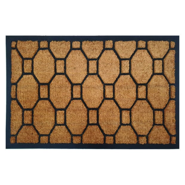 Door Mat Deluxe Embossed Geometric 58 x 93 cm Doormat