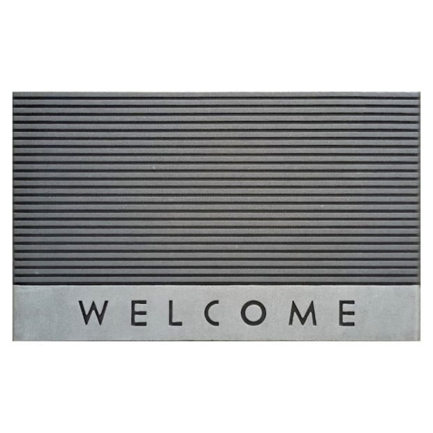 Door Mat Deluxe Rubber Welcome Stripe 45 x 75 cm Doormat