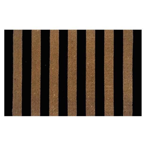 Door Mat Premium Coir Black Stripes 50 x 80 cm Doormat