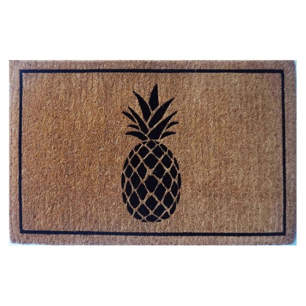 Door Mat Premium Coir Black Pineapple 50 x 80 cm Doormat