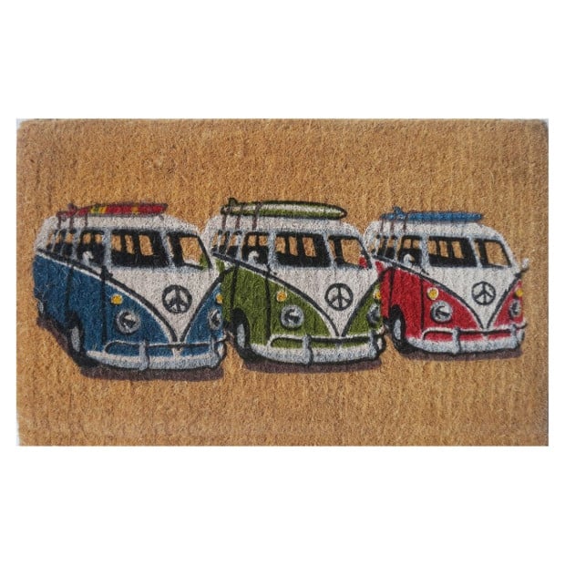 Door Mat Premium Coir 3 Kombi Van Car Surf Coastal 50 x 80 cm Doormat