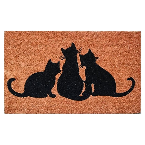 Door Mat Deluxe Coir Backed Cats Kittens 45 x 75 cm Doormat