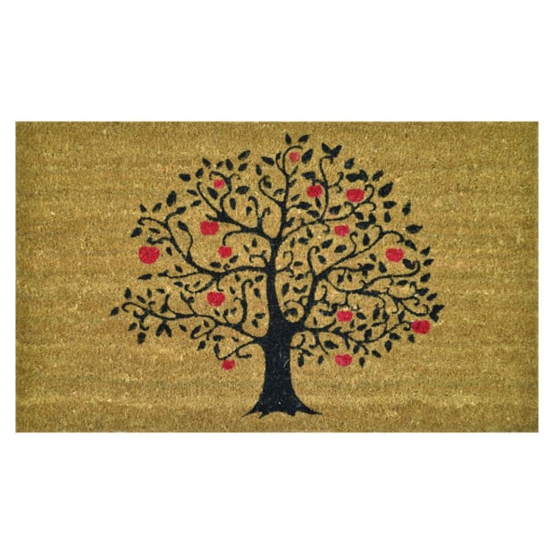 Door Mat Deluxe Coir Backed Apple Tree 45 x 75 cm Doormat