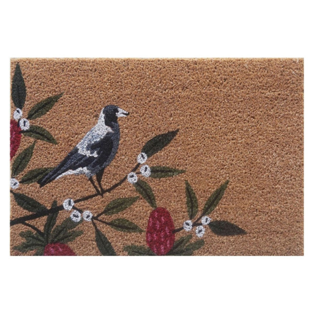 Door Mat Deluxe Coir Back Magpie Bird Bush 45 x 75 cm Doormat