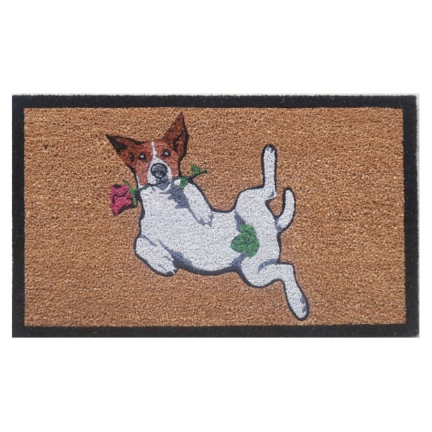 Door Mat Deluxe Coir Latex Jack Russell Dog Puppy 45 x 75 cm Doormat