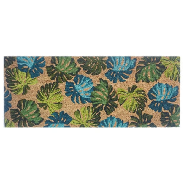 Wide Door Mat Deluxe Coir Latex Monsteria 45 x 110 cm Doormat