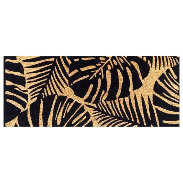 Wide Door Mat Deluxe Coir Backed Monstera 45 x 110 cm Doormat