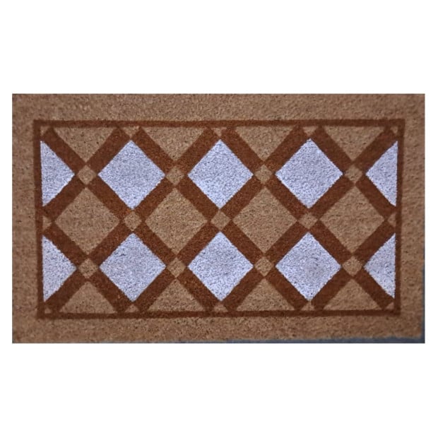 Door Mat Deluxe Coir Backed Tile 45 x 75 cm Doormat