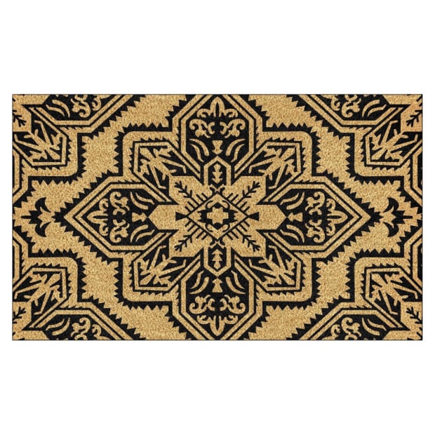 Door Mat Deluxe Coir Backed Mosaic Black 45 x 75 cm Doormat