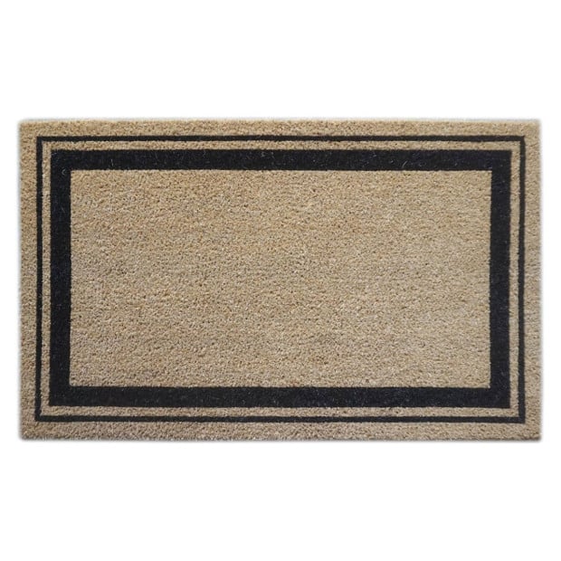 Door Mat Deluxe Coir Back Fat Double Border 45 x 75 cm Doormat