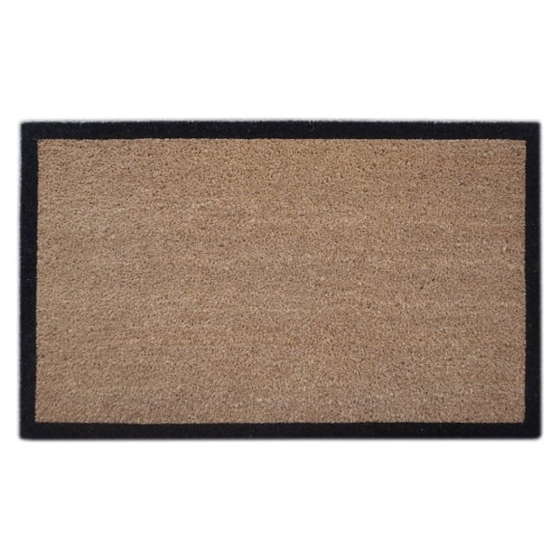 Door Mat Deluxe Coir Backed Black Border 45 x 75 cm Doormat
