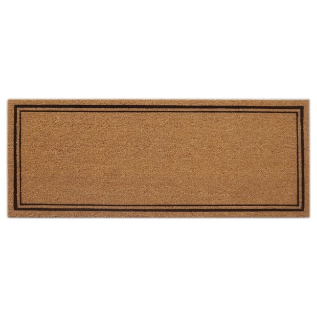 Wide Door Mat Deluxe Coir Backed Pin Border 45 x 110 cm Doormat