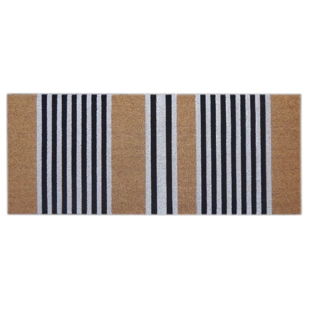 Wide Door Mat Deluxe Coir Backed Stripes 45 x 110 cm Doormat