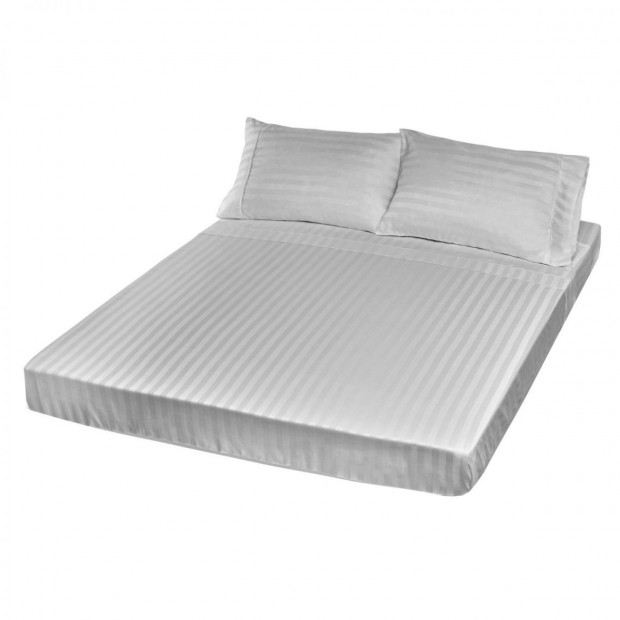 1200TC Sheet Set Damask Cotton Blend Silver - Queen Image 3