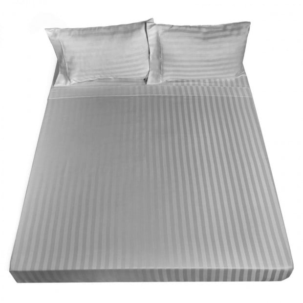 1200TC Sheet Set Damask Cotton Blend Silver - Queen Image 2