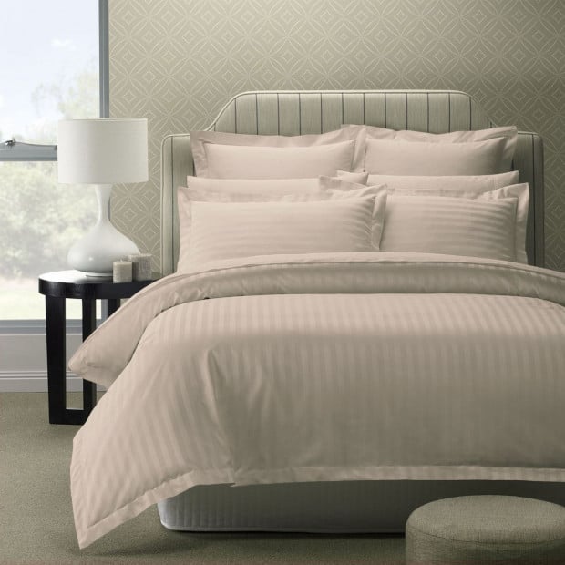 1200TC Quilt Cover Set Damask Cotton Blend - Queen