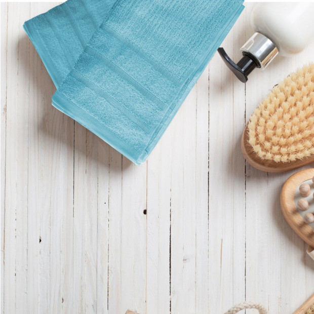 Eden Egyptian Cotton 600GSM 8 Piece Luxury Bath Towels Set - Aqua Image 4