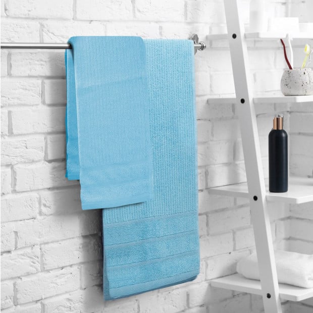 Eden Egyptian Cotton 600GSM 8 Piece Luxury Bath Towels Set - Aqua Image 6