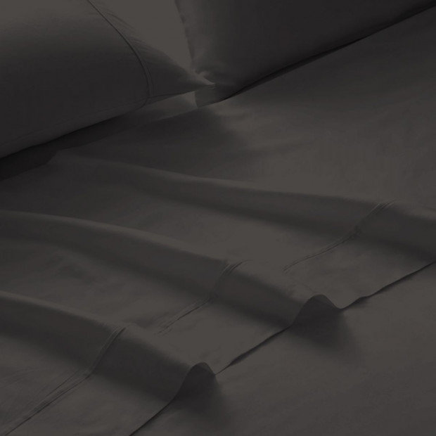 1500 Thread Count Cotton Rich Sheet Set 4 Piece - Double - Dusk Grey Image 2