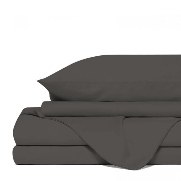1500 Thread Count Cotton Rich Sheet Set 4 Piece - Double - Dusk Grey Image 4