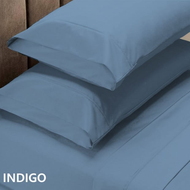 1500TC Cotton Rich Sheet Set 4 Piece - Double - Indigo Image 5
