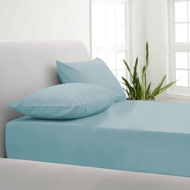 1000TC Cotton Blend Sheet & Pillowcases Set Double - Mist