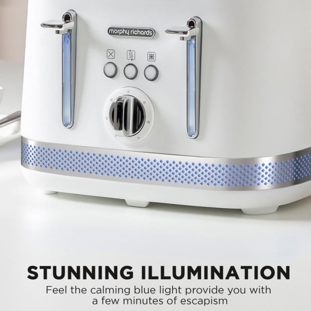 Morphy Richards Illumination 4 Slice 1800W Toaster - White Image 4